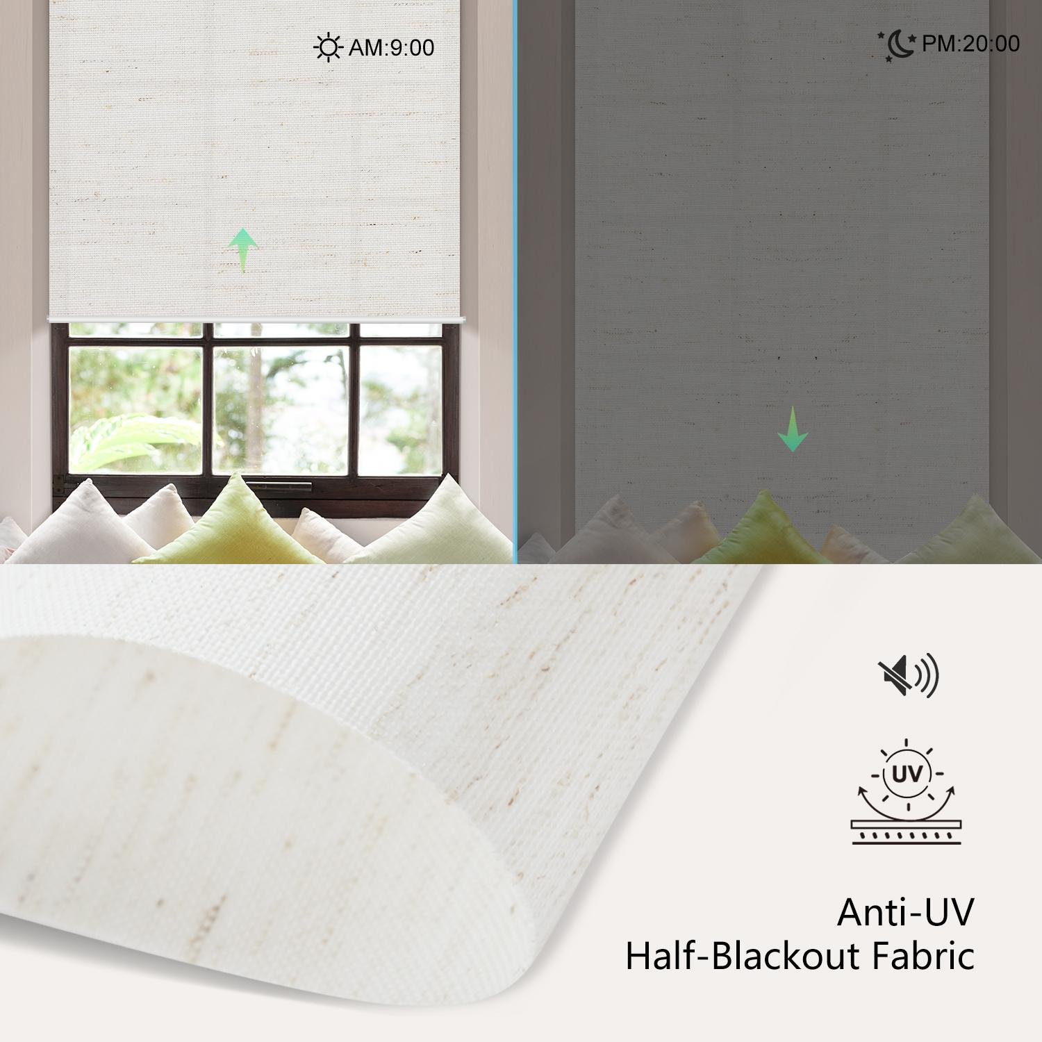 Light Filtering Roller Shades linen13