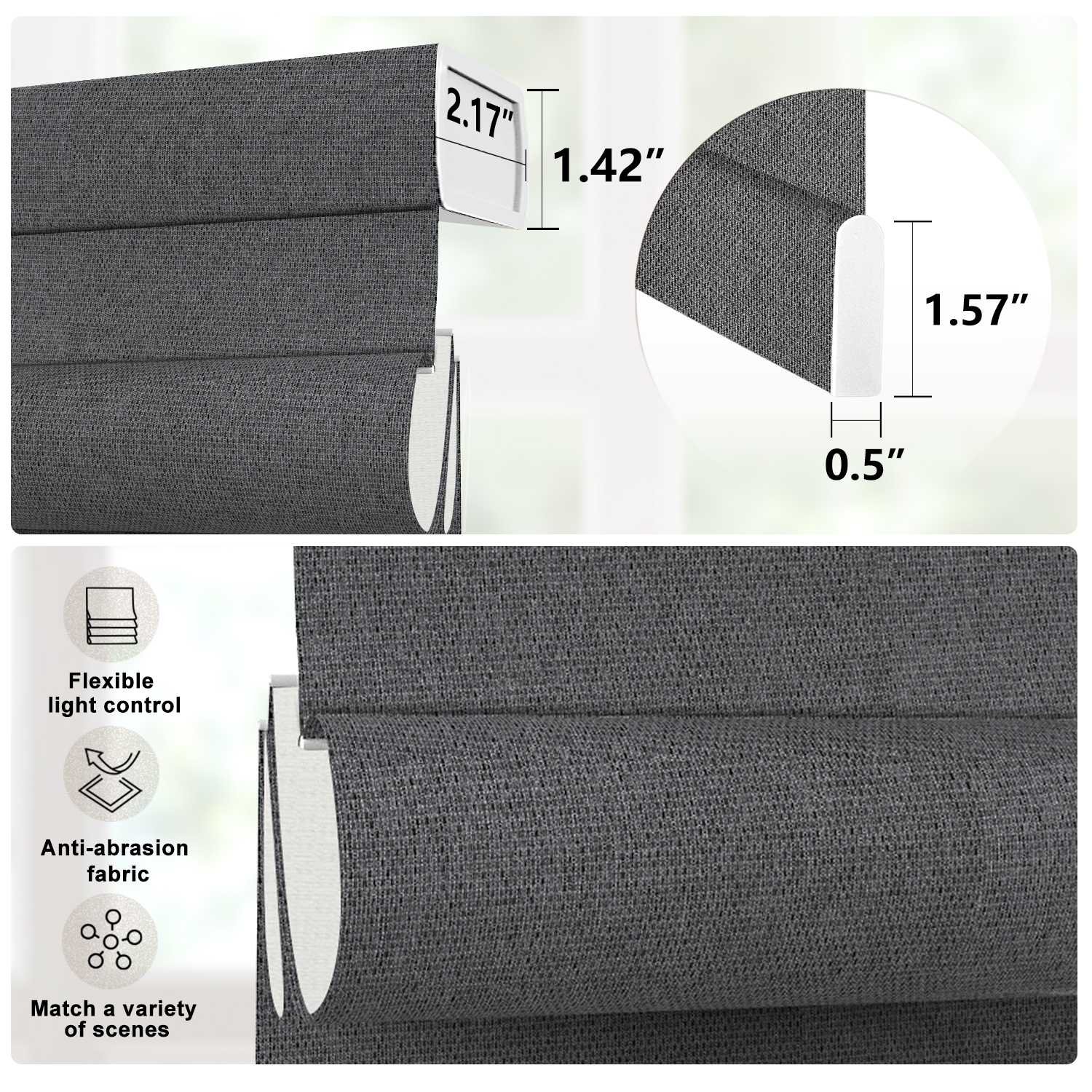 Light Filtering Roman Shades woven22