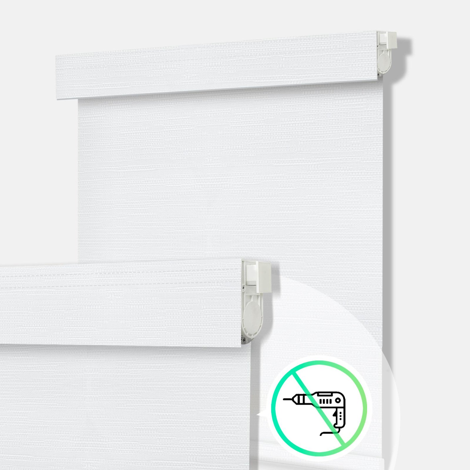No Drill Motorized Roller Shades cream1
