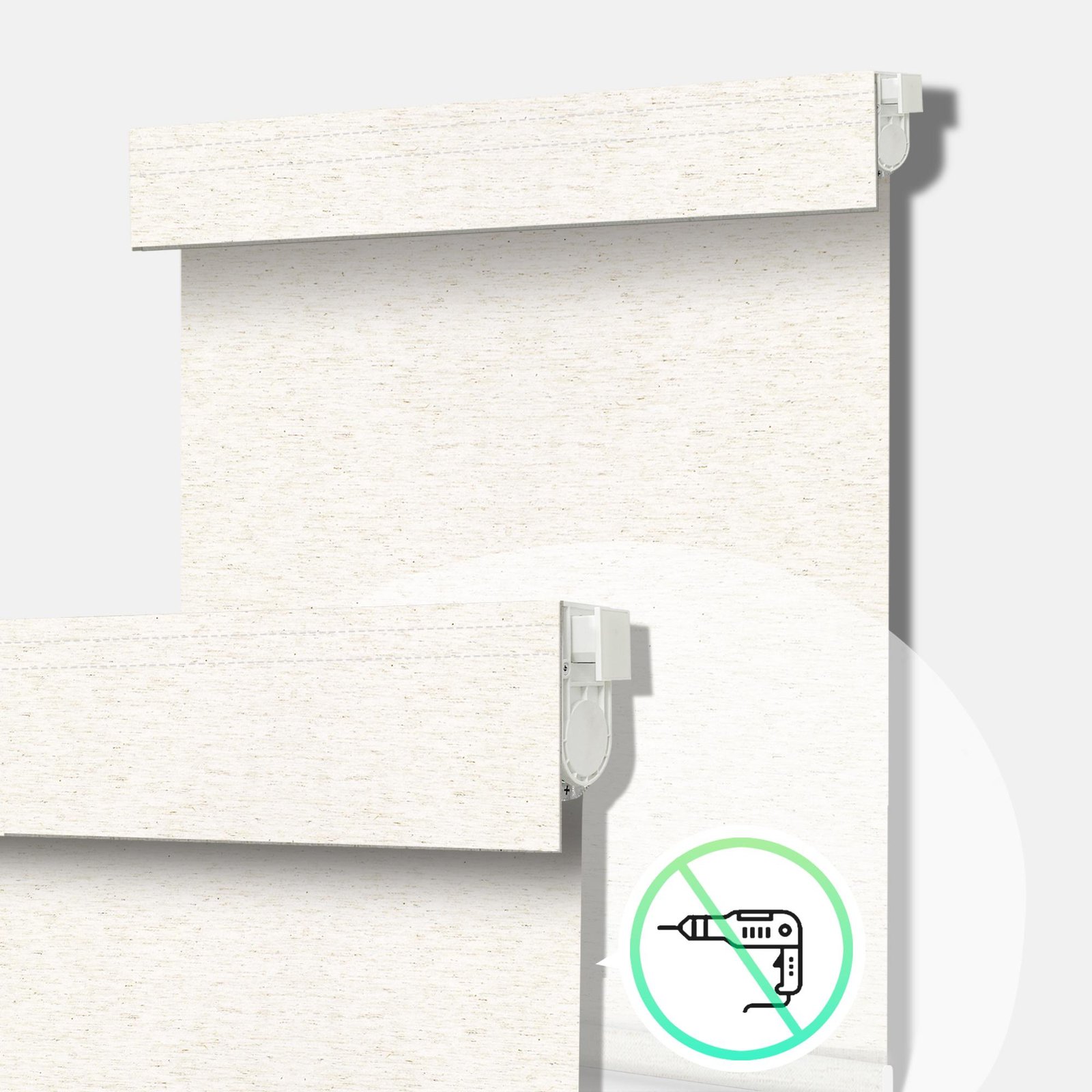 No Drill Motorized Roller Shades linen2